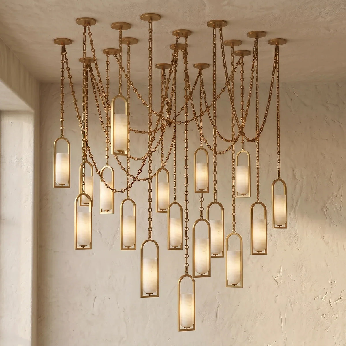 Alabaster Melange Small Chain Chandelier – Alabaster detail 38