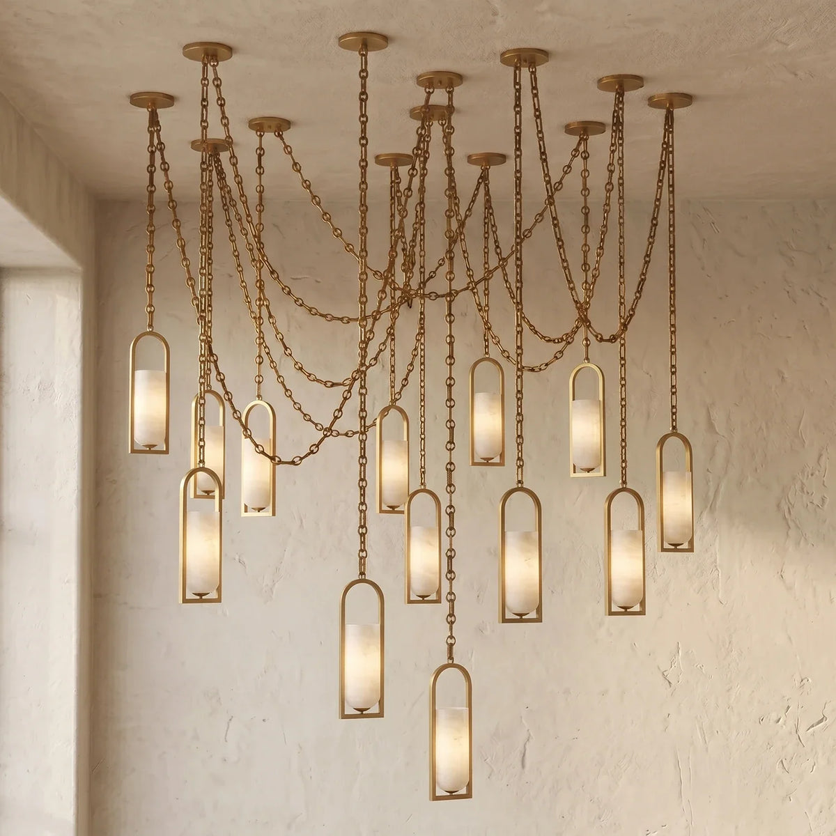 Alabaster Melange Small Chain Chandelier – Alabaster detail 36