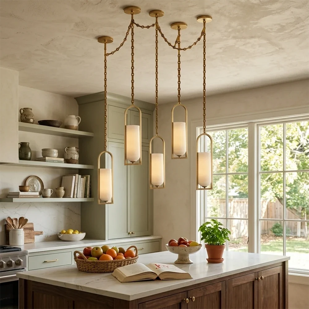 Alabaster Melange Small Chain Chandelier – Alabaster detail 2