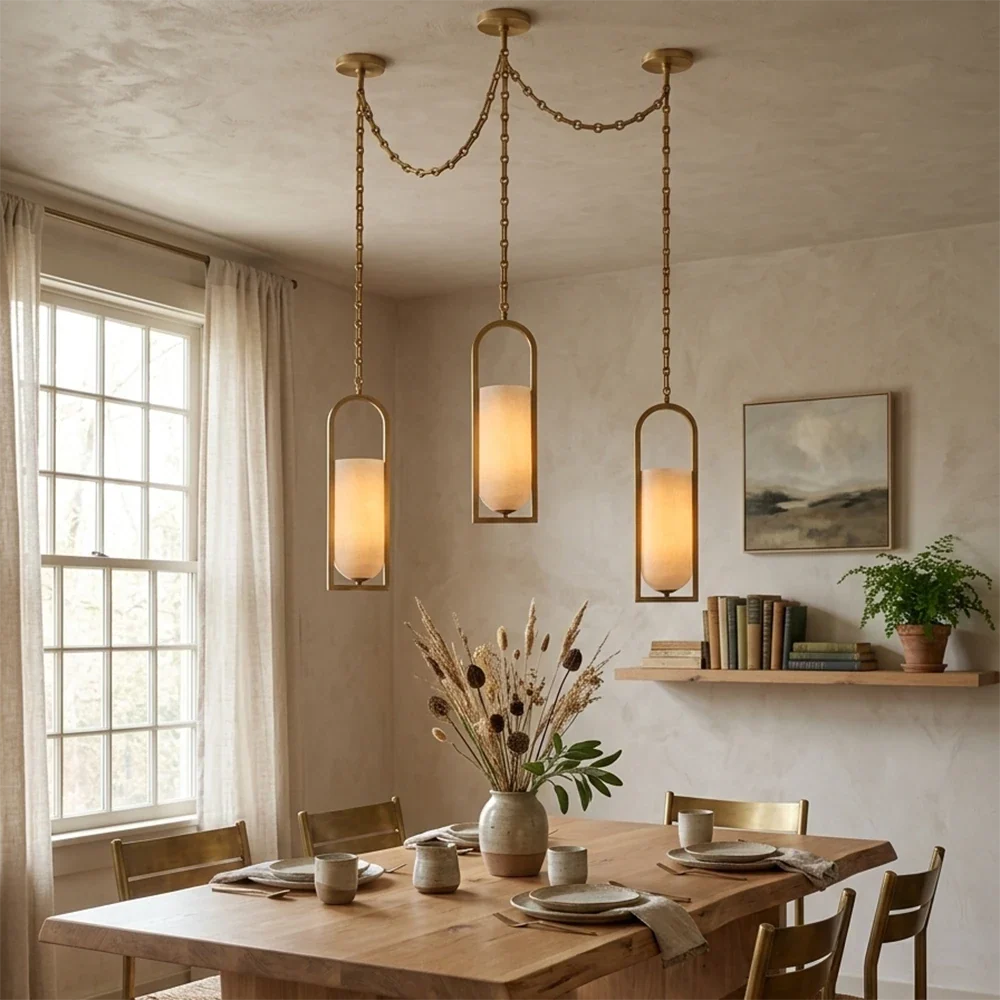 Alabaster Melange Small Chain Chandelier – Alabaster detail 7