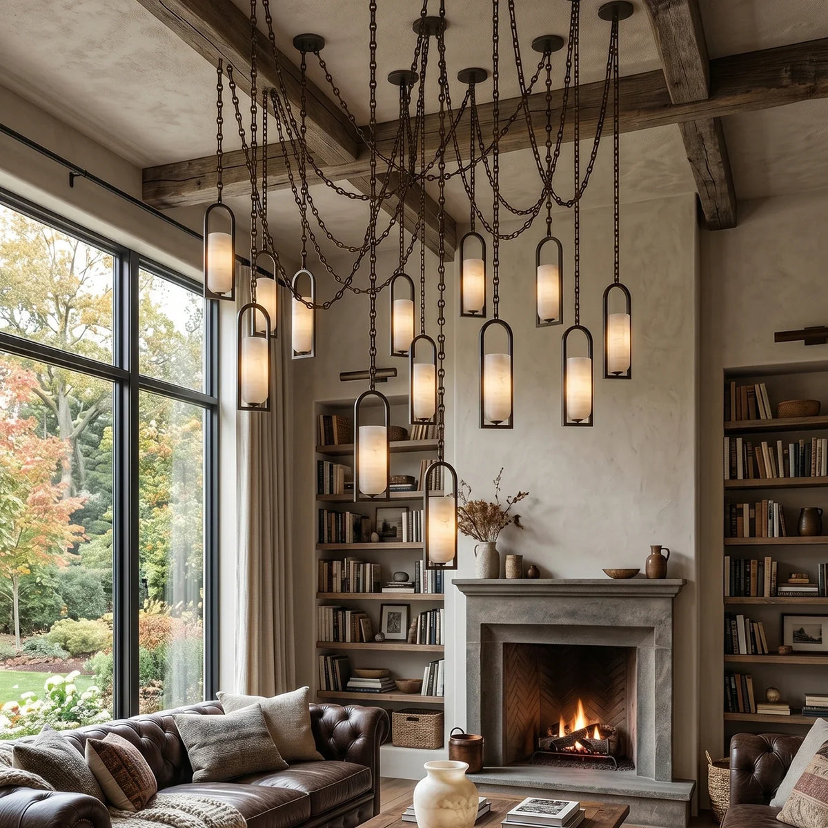 Alabaster Melange Small Chain Chandelier – Alabaster detail 4