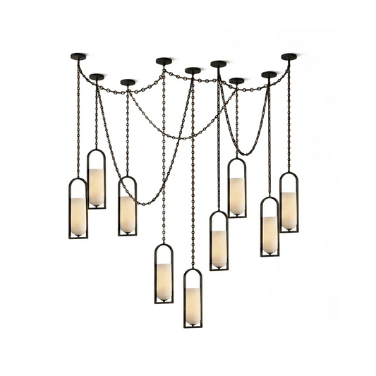 Alabaster Melange Small Chain Chandelier