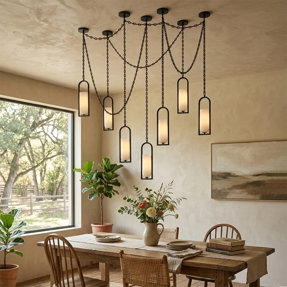 Alabaster Melange Small Chain Chandelier – Alabaster detail 3