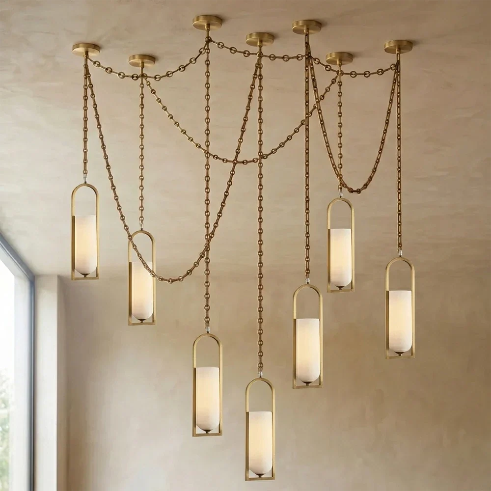 Alabaster Melange Small Chain Chandelier – Alabaster detail 32