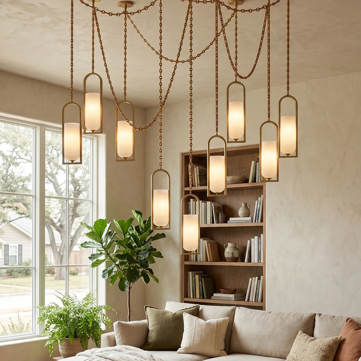 Alabaster Melange Small Chain Chandelier – Alabaster detail 8