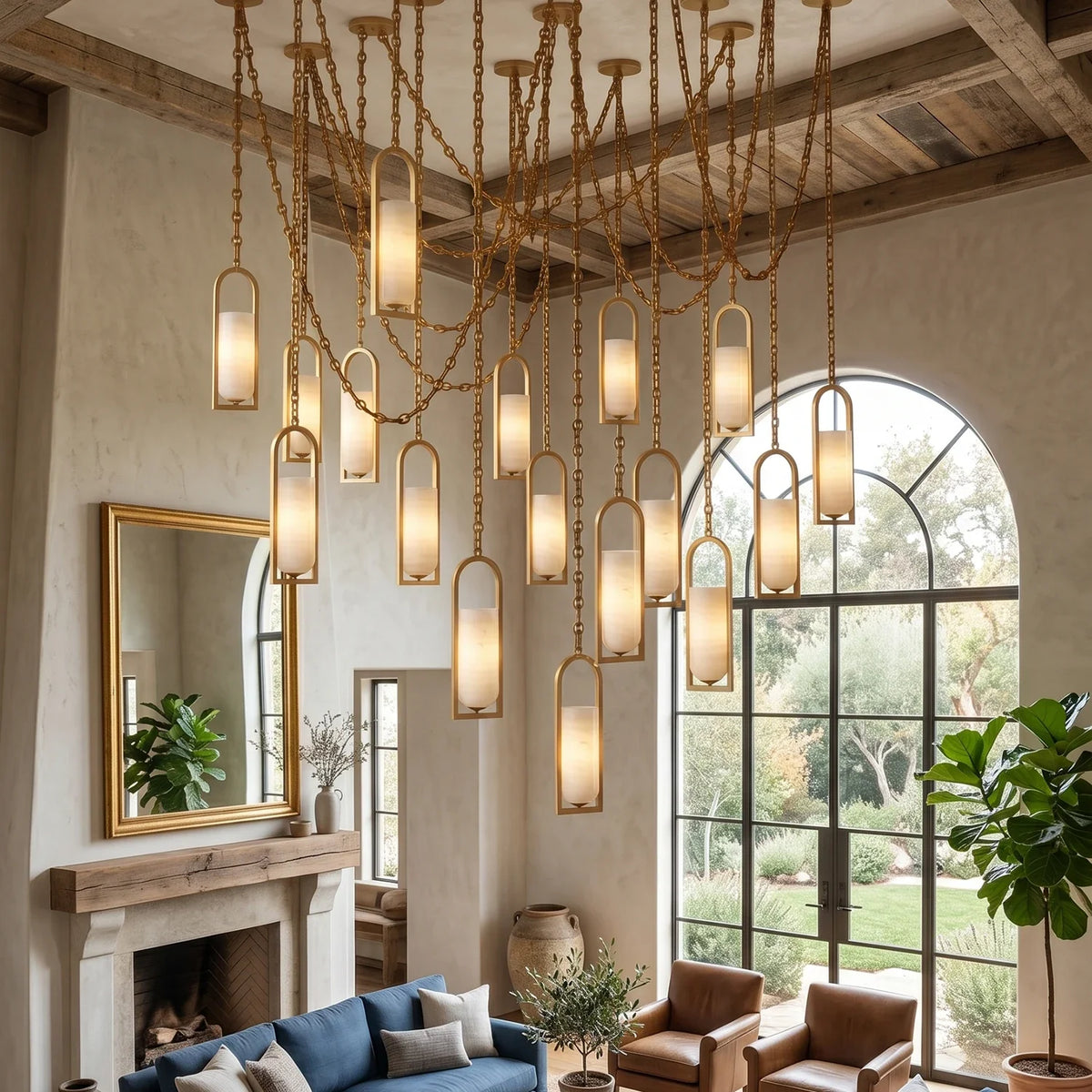 Alabaster Melange Small Chain Chandelier – Alabaster detail 9