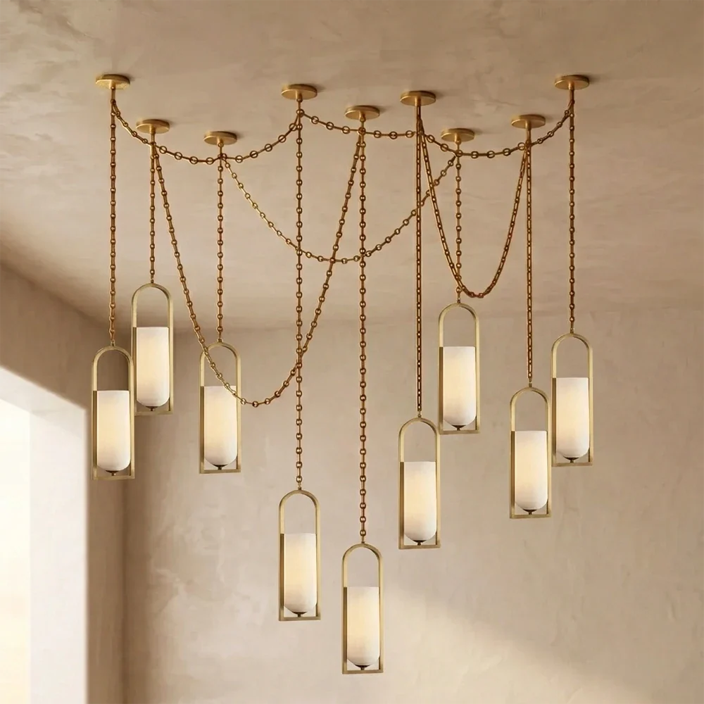 Alabaster Melange Small Chain Chandelier – Alabaster detail 34