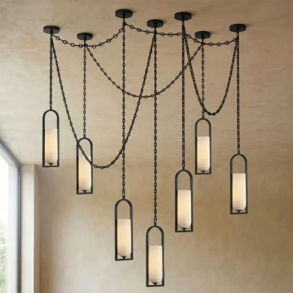 Alabaster Melange Small Chain Chandelier – Alabaster detail 31