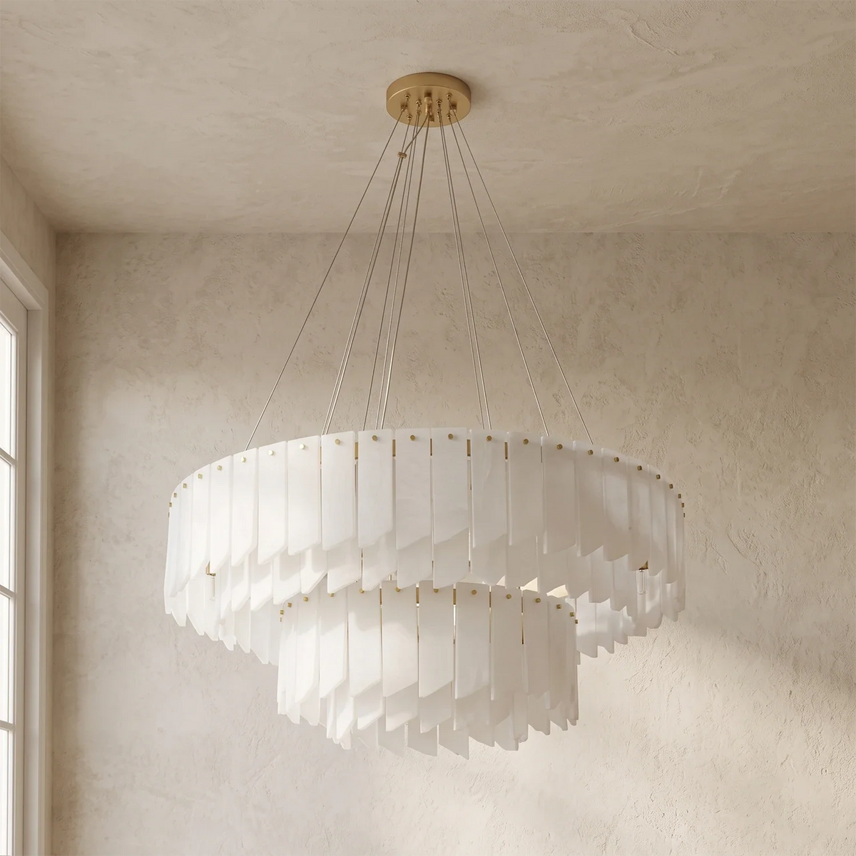 Alabaster Modern Cascade Tiered Chandelier – Alabaster detail 30