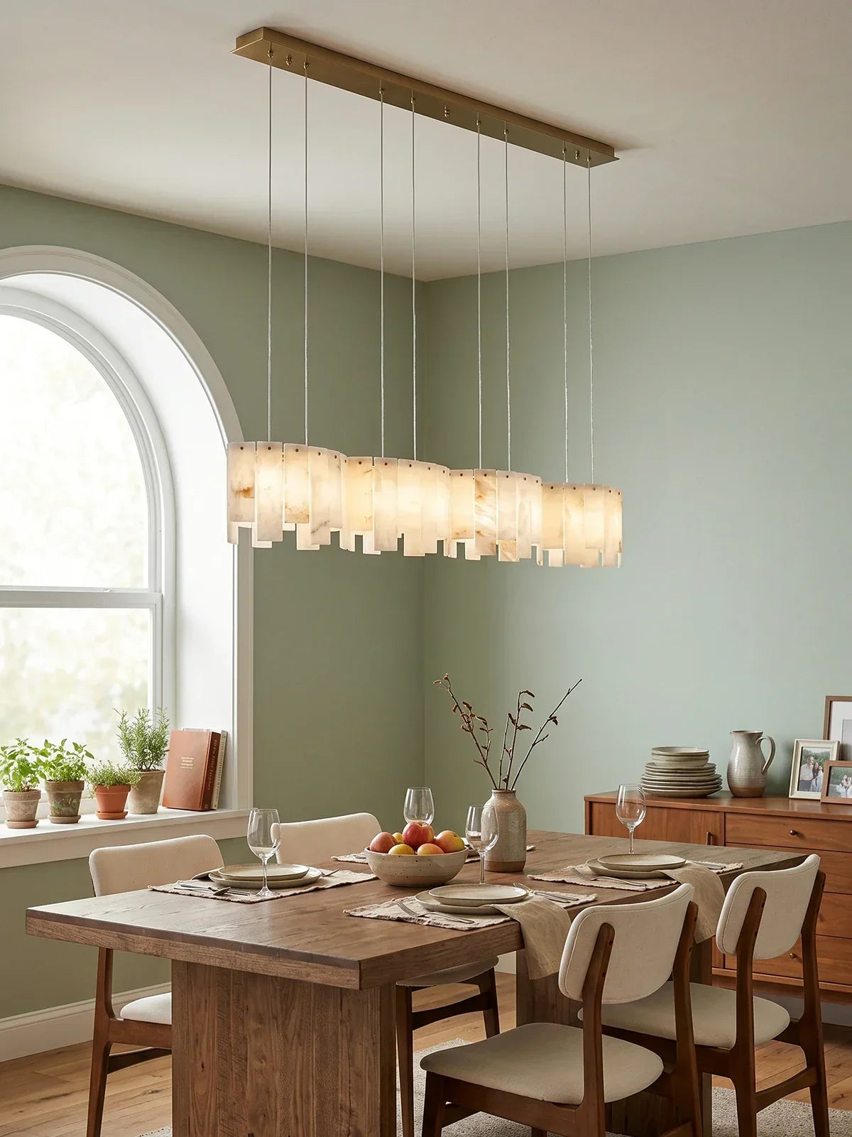 Alabaster Modern Layering Chandelier – Alabaster detail 12