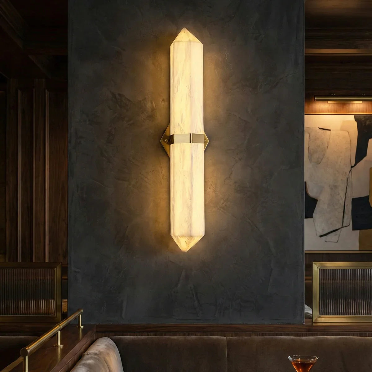 Alabaster Obelisk Wall Sconce – Alabaster detail 10