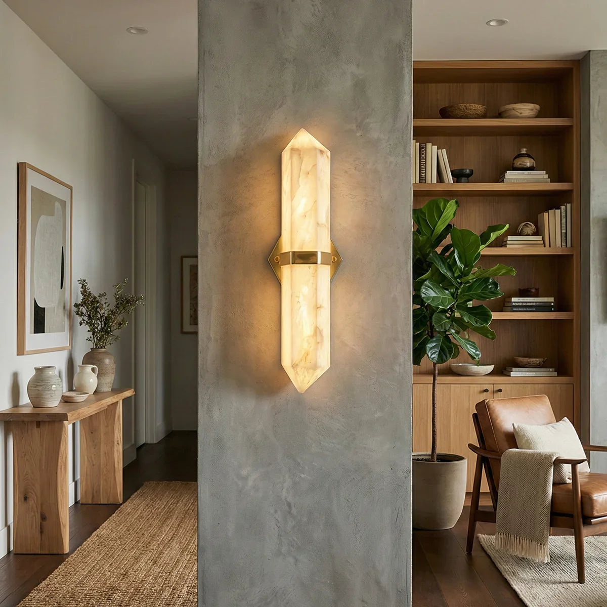 Alabaster Obelisk Wall Sconce – Alabaster detail 3