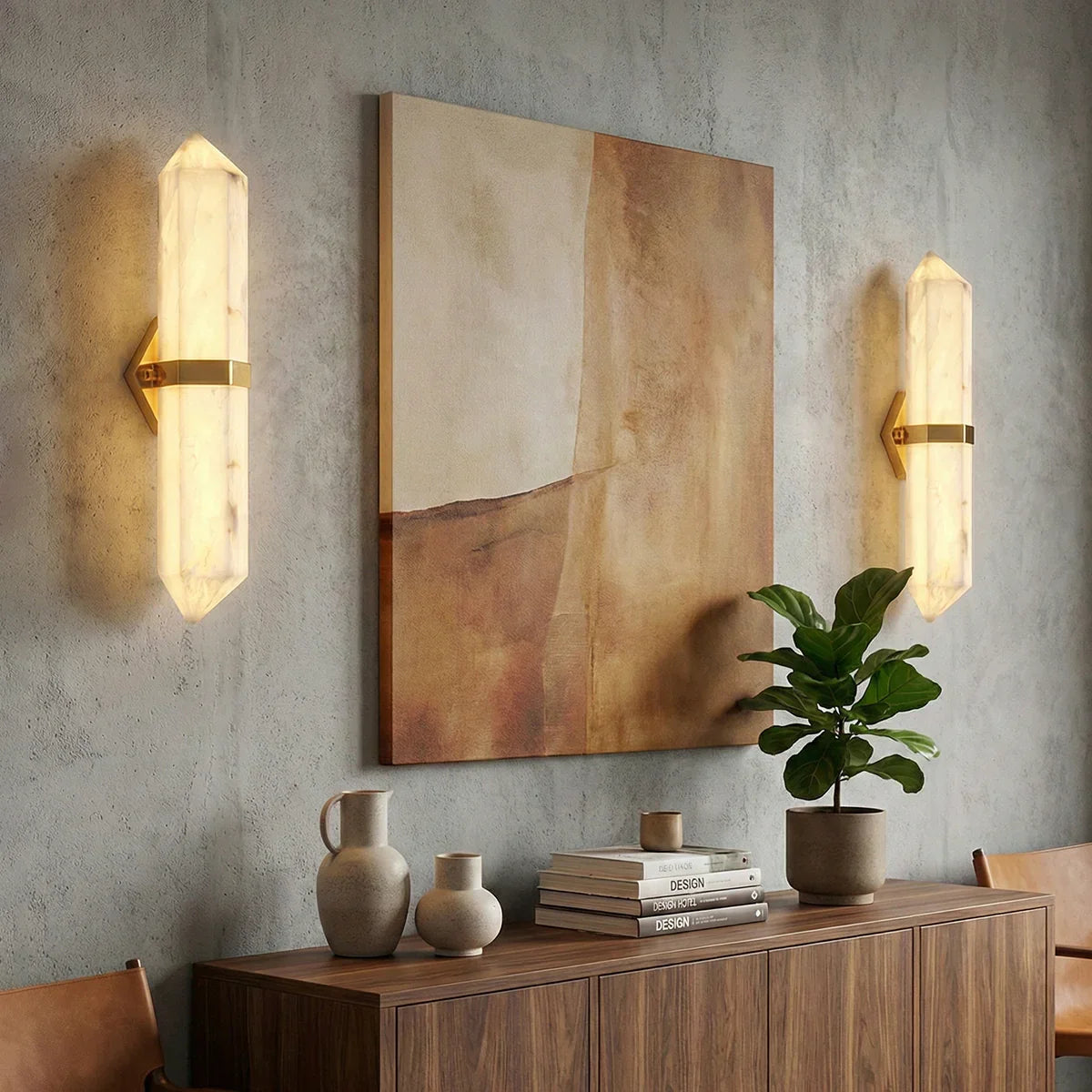 Alabaster Obelisk Wall Sconce – Alabaster detail 9
