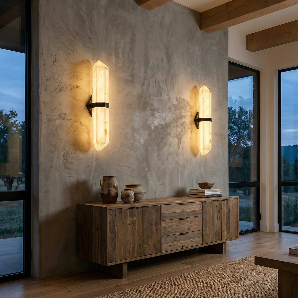 Alabaster Obelisk Wall Sconce – Alabaster detail 11