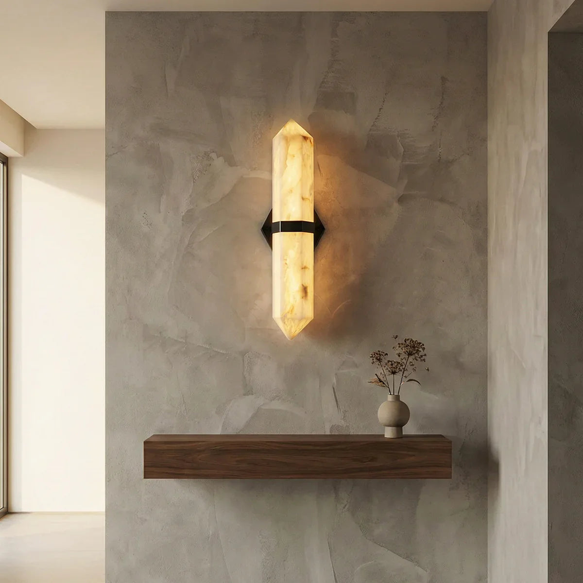 Alabaster Obelisk Wall Sconce – Alabaster detail 7