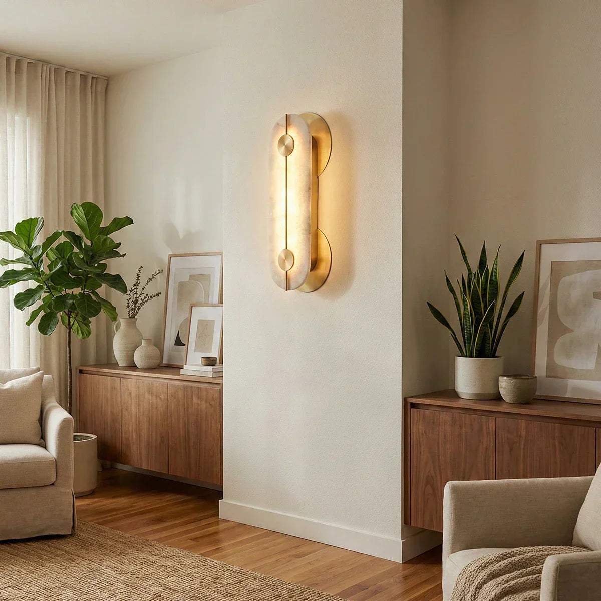 Alabaster Obvara Oval Wall Light – Alabaster detail 4