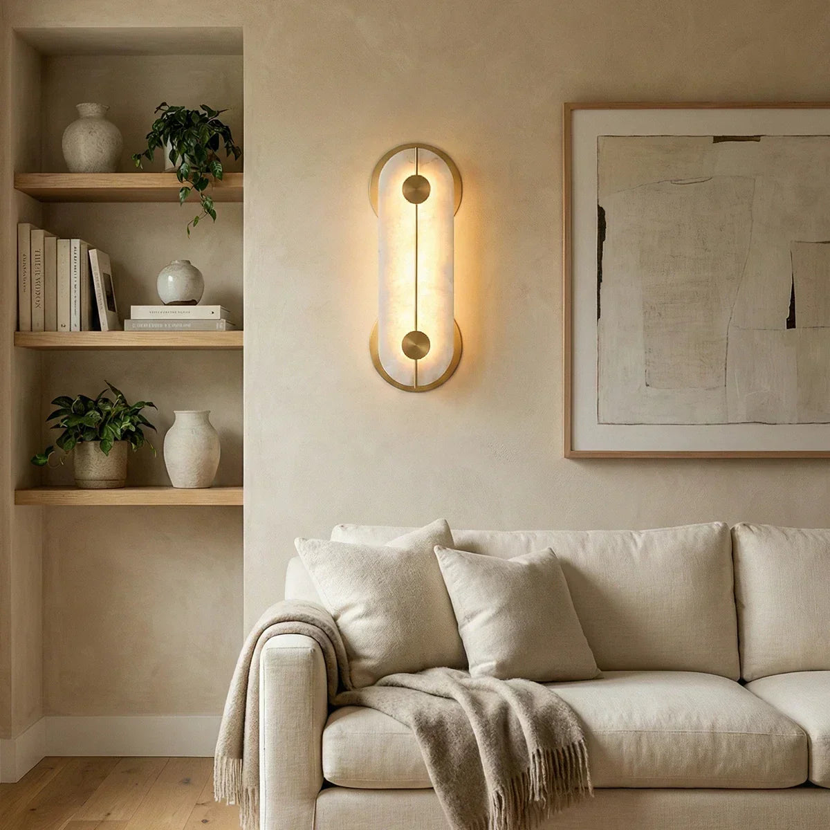 Alabaster Obvara Oval Wall Light – Alabaster detail 6