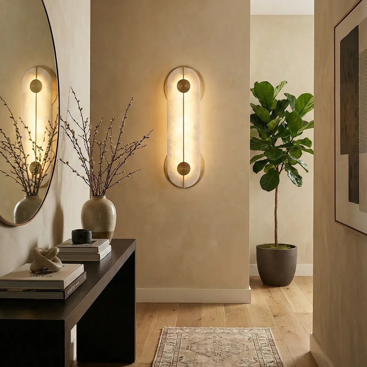 Alabaster Obvara Oval Wall Light – Alabaster detail 3