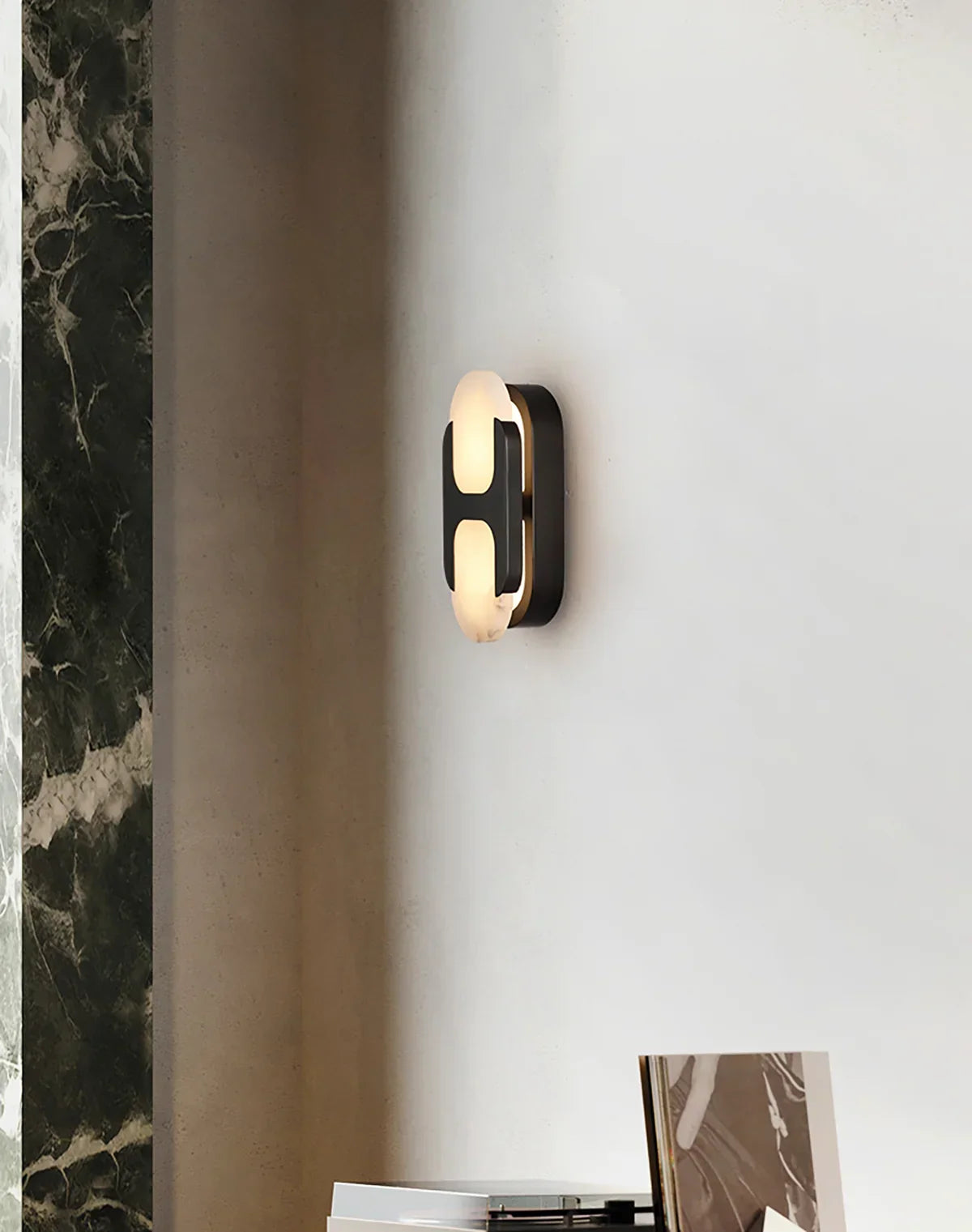 Alabaster Odin Oval Wall Sconce – Alabaster detail 15