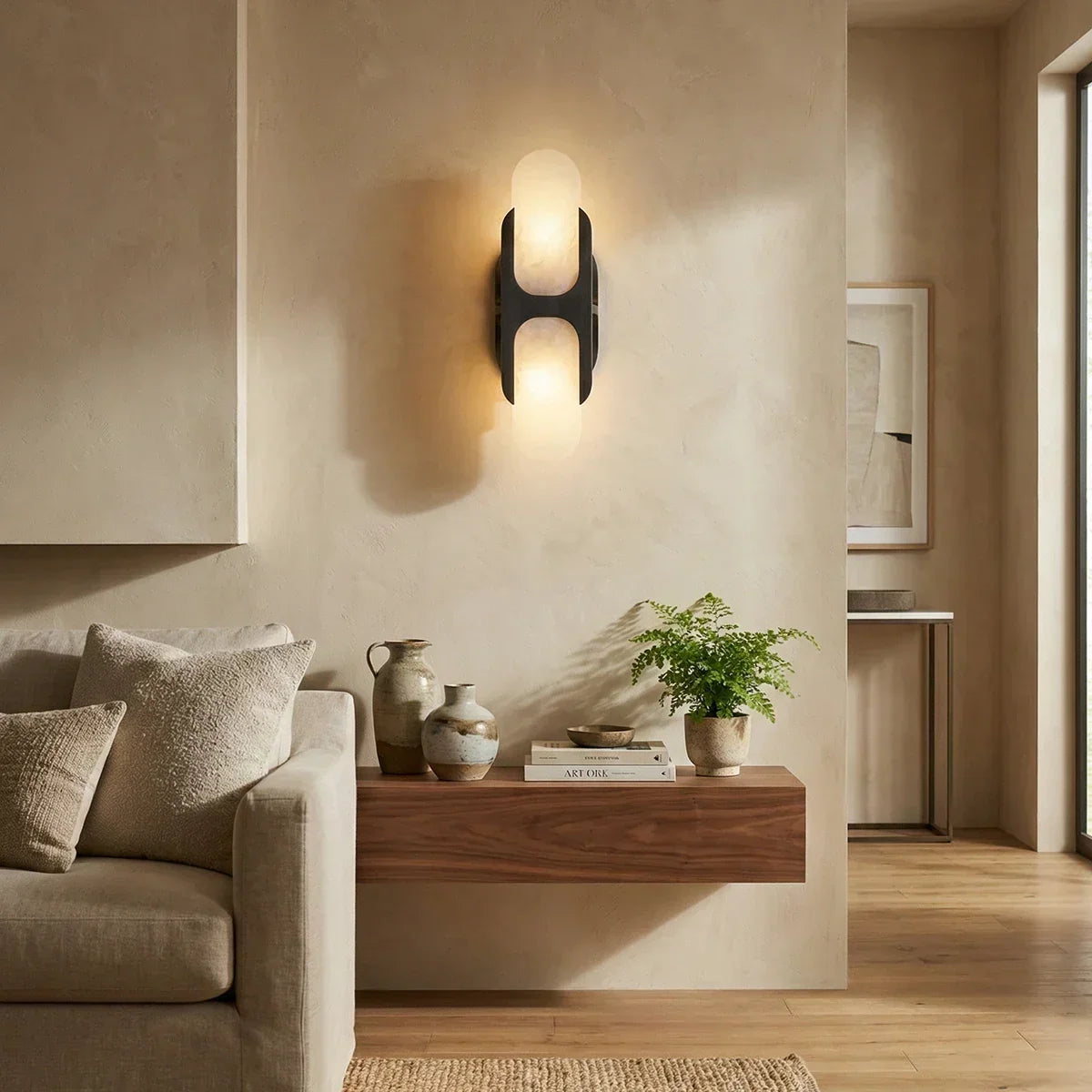 Alabaster Odin Oval Wall Sconce – Alabaster detail 5