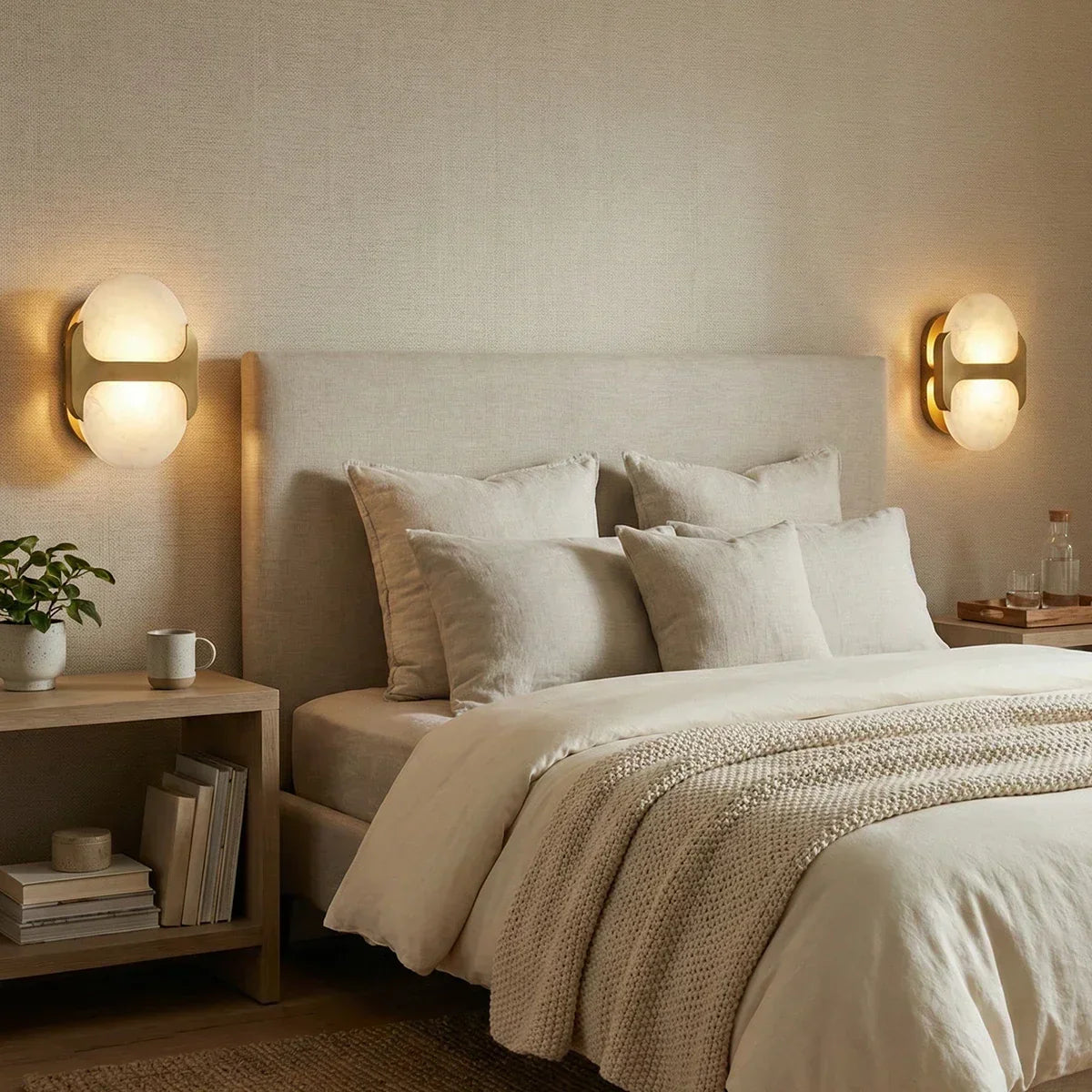 Alabaster Odin Oval Wall Sconce – Alabaster detail 9