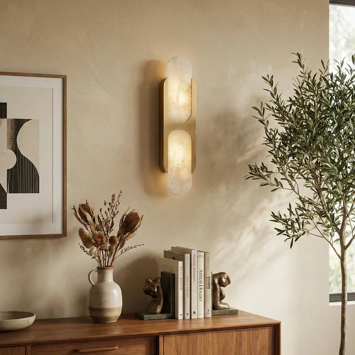 Alabaster Odin Oval Wall Sconce – Alabaster detail 2