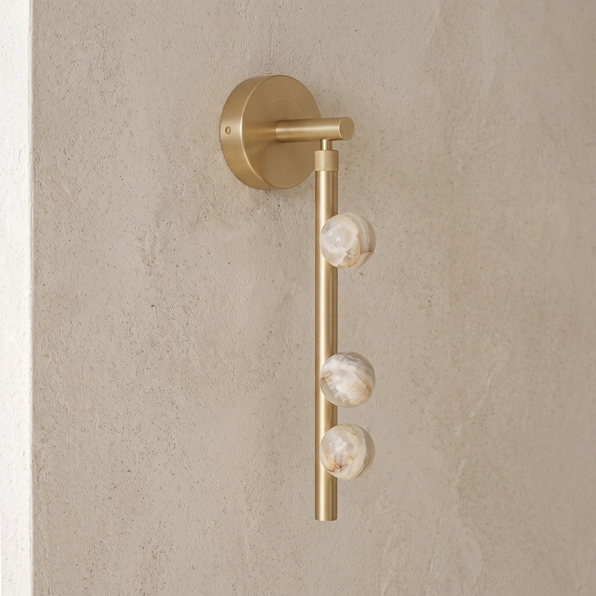 Alabaster Orb Asteria Brass Wall Sconce – Alabaster detail 32