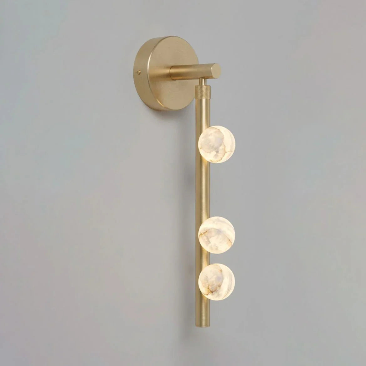 Alabaster Orb Asteria Brass Wall Sconce – Alabaster detail 12