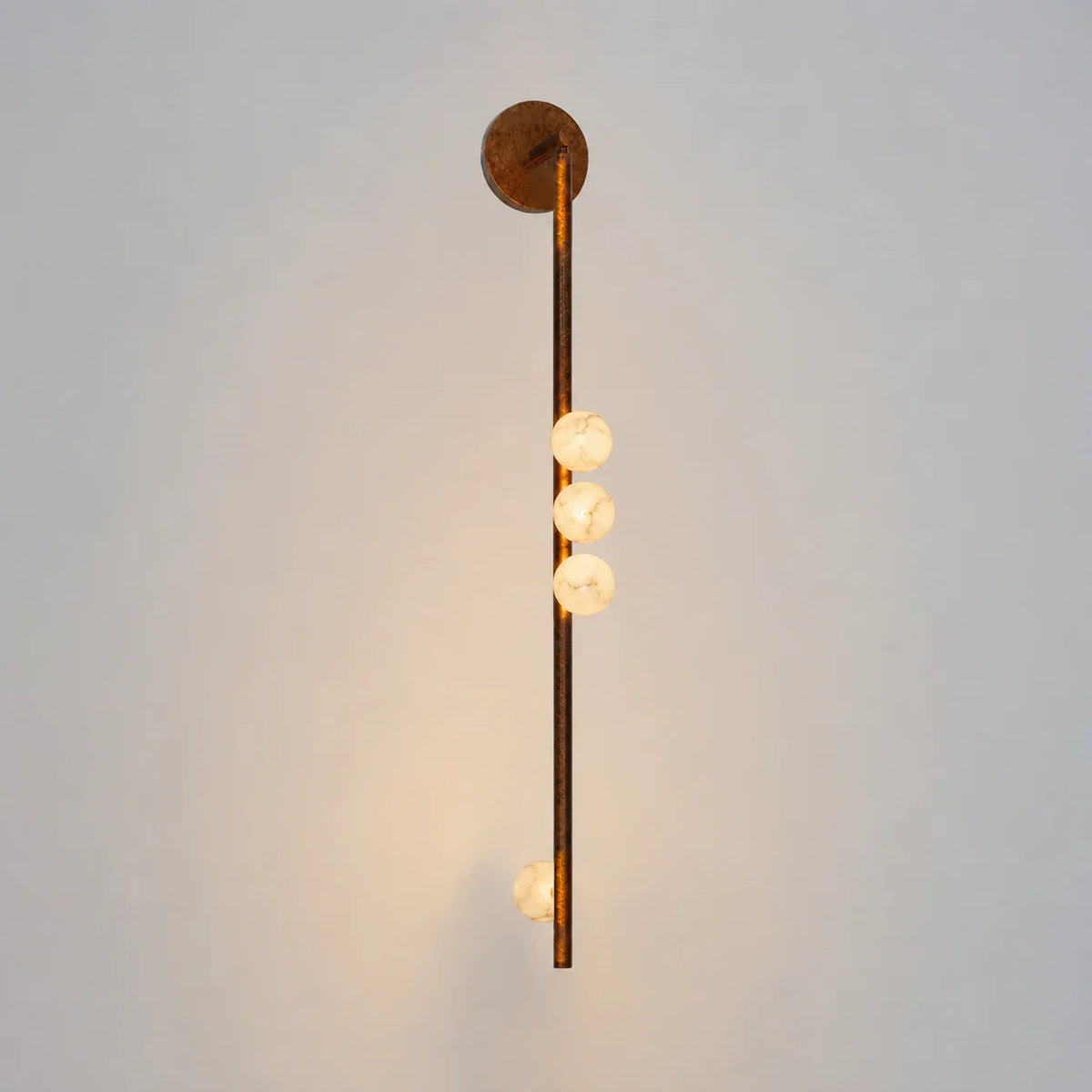 Alabaster Orb Asteria Brass Wall Sconce – Alabaster detail 18