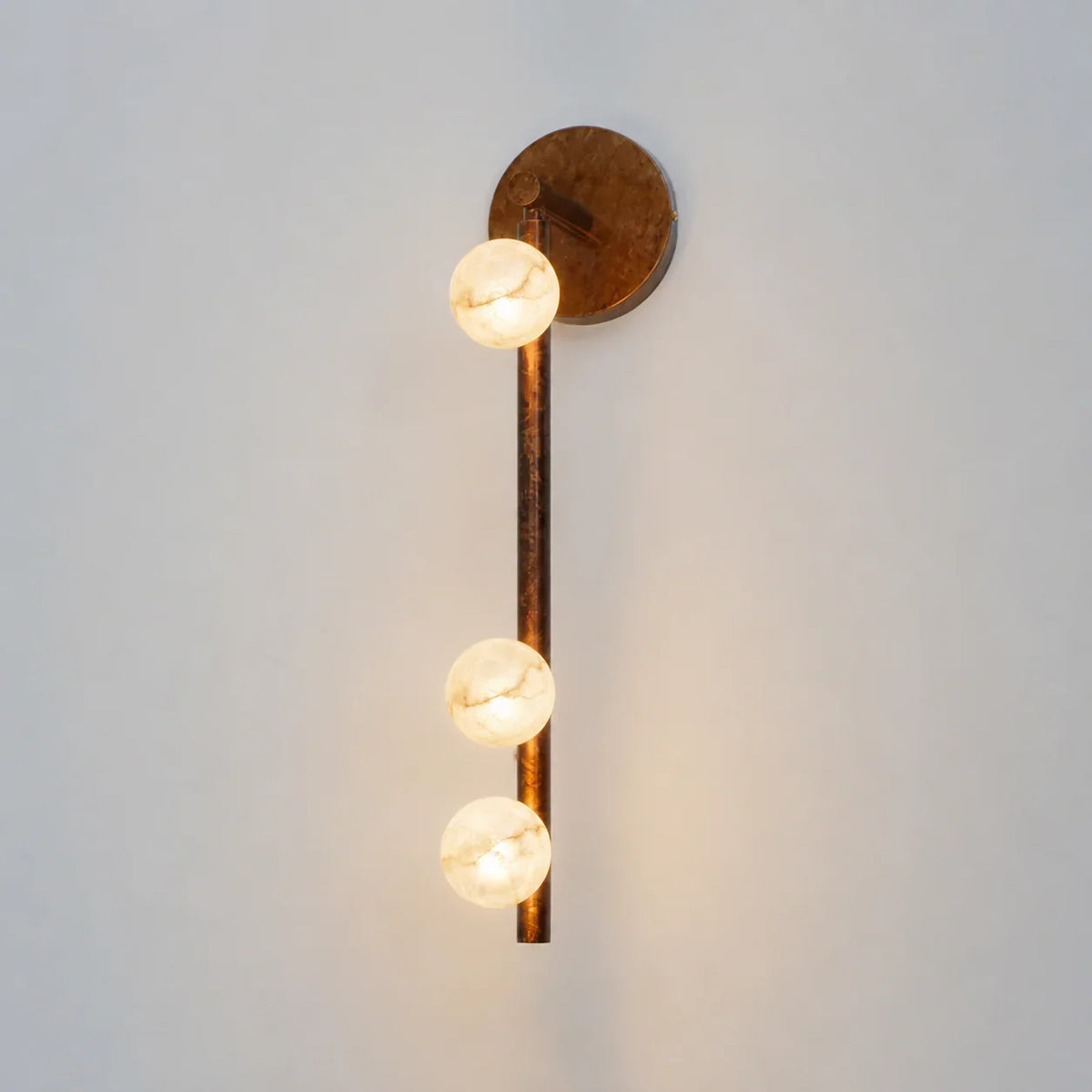 Alabaster Orb Asteria Brass Wall Sconce – Alabaster detail 13