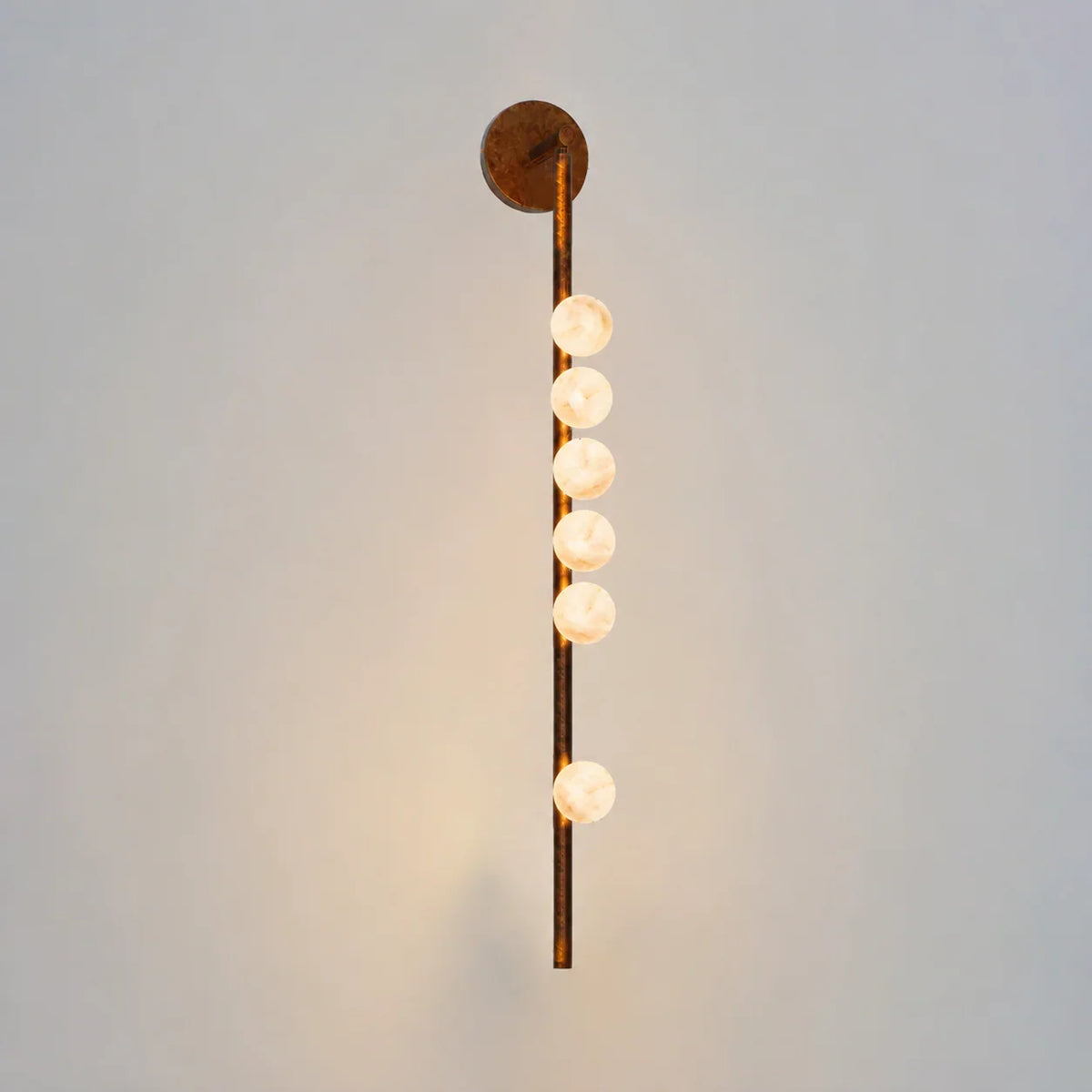 Alabaster Orb Asteria Brass Wall Sconce – Alabaster detail 19
