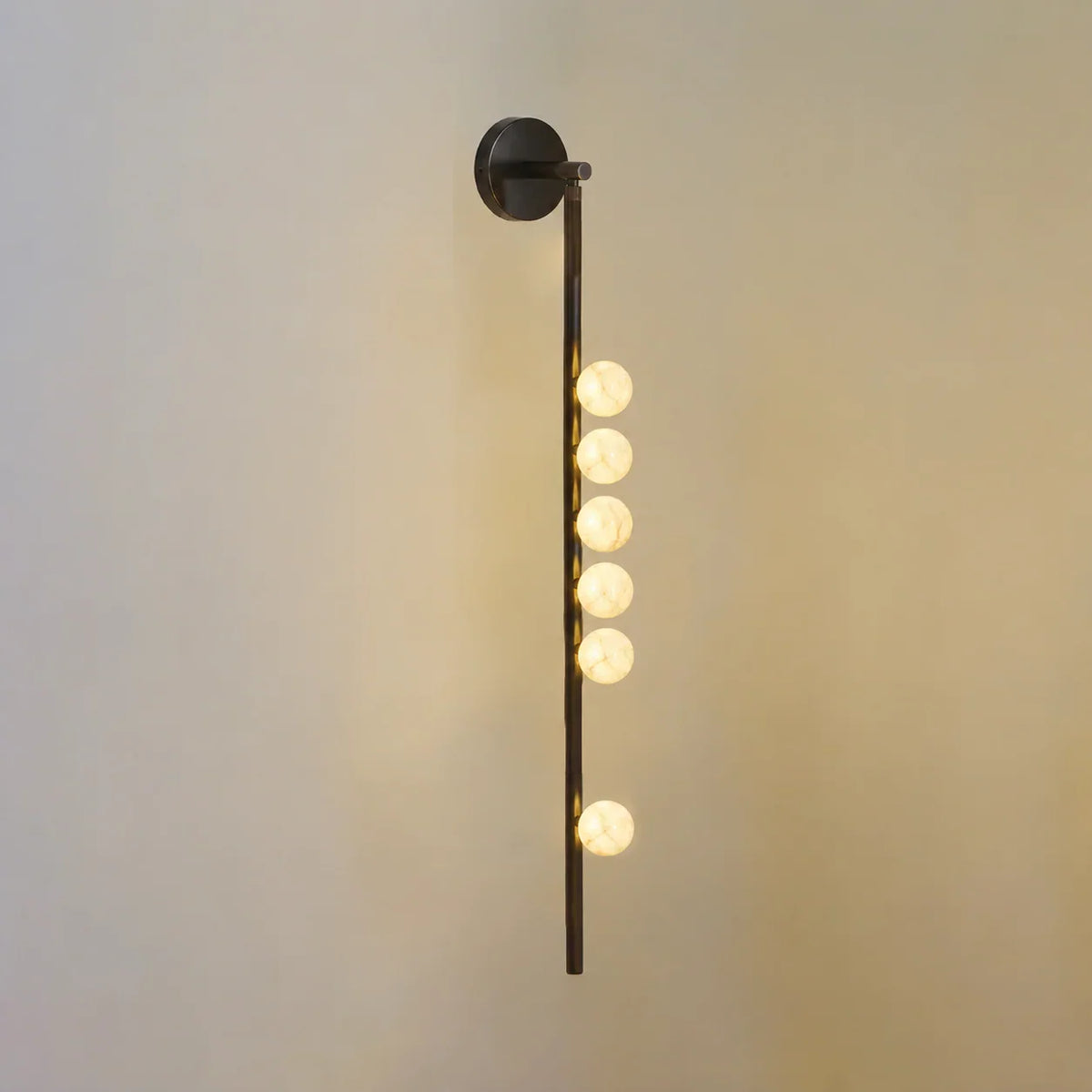 Alabaster Orb Asteria Brass Wall Sconce – Alabaster detail 28