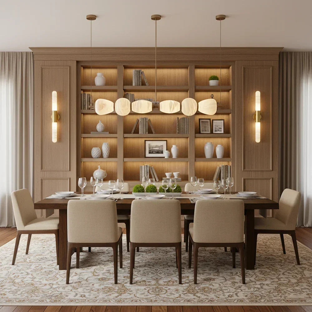 Alabaster Pebble Linear Chandelier – Alabaster detail 6