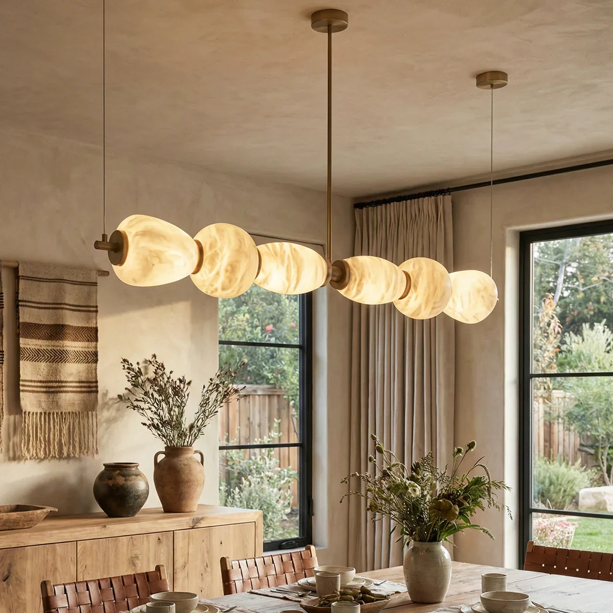 Alabaster Pebble Linear Chandelier – Alabaster detail 2