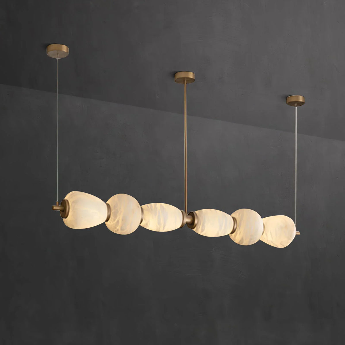 Alabaster Pebble Linear Chandelier – Alabaster detail 11