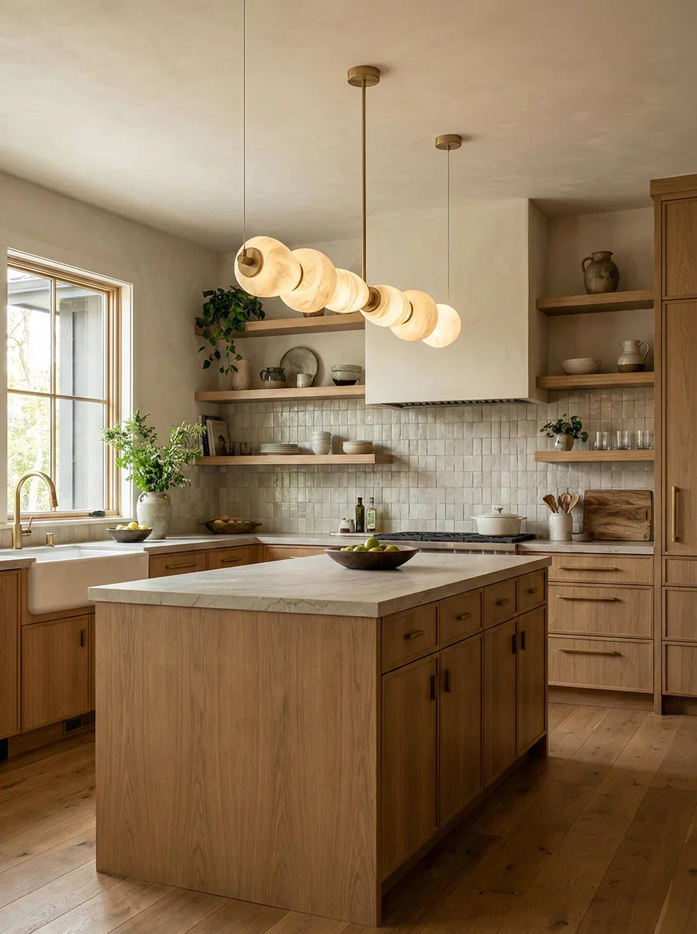Alabaster Pebble Linear Chandelier – Alabaster detail 10