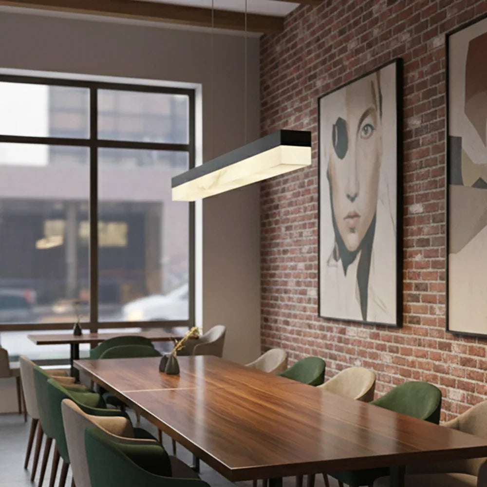 Alabaster Rectangle Linear Pendant Light – Alabaster detail 24