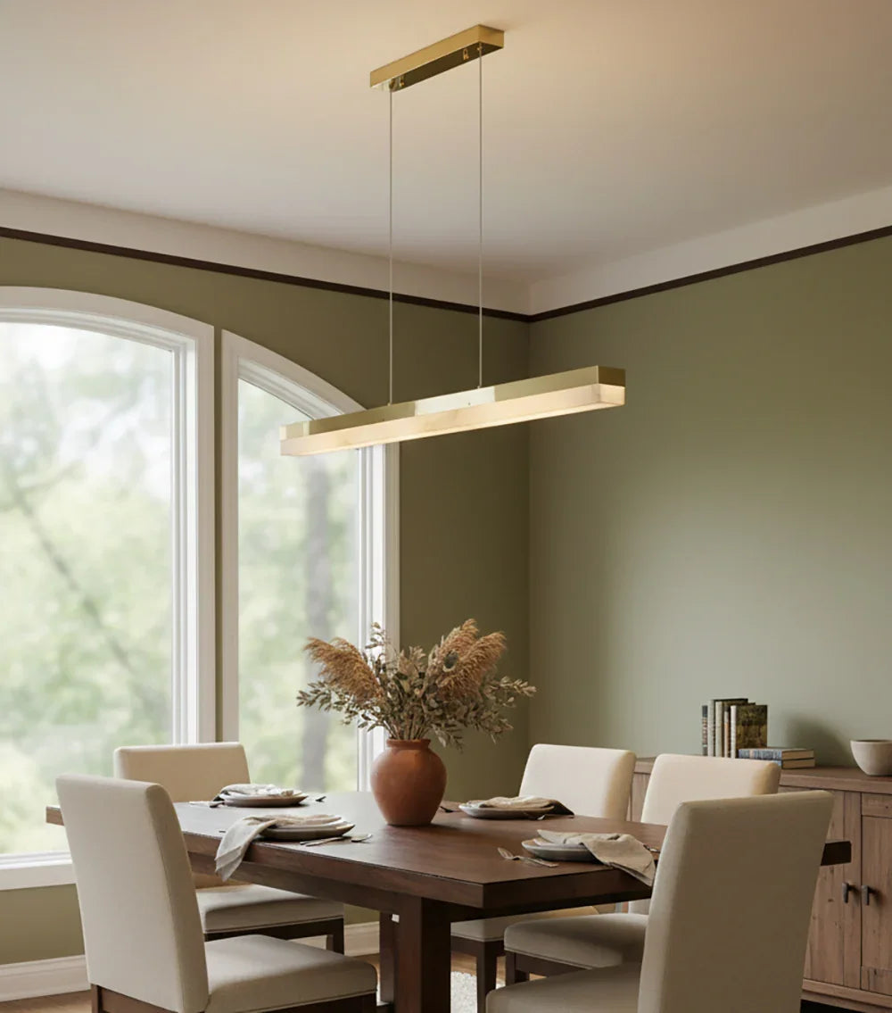 Alabaster Rectangle Linear Pendant Light – Alabaster detail 20