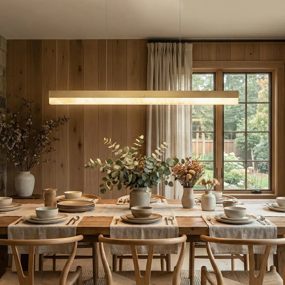Alabaster Rectangle Linear Pendant Light – Alabaster detail 2