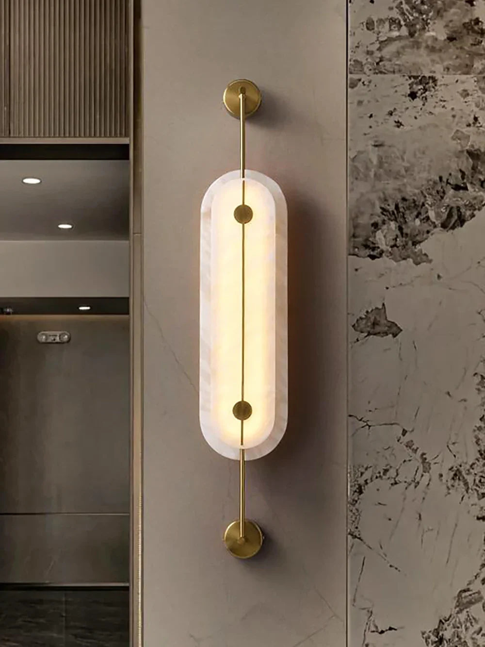 Alabaster Solvane Slender Oval Wall Sconce – Alabaster detail 20