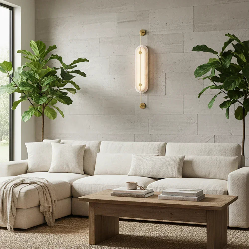 Alabaster Solvane Slender Oval Wall Sconce – Alabaster detail 13
