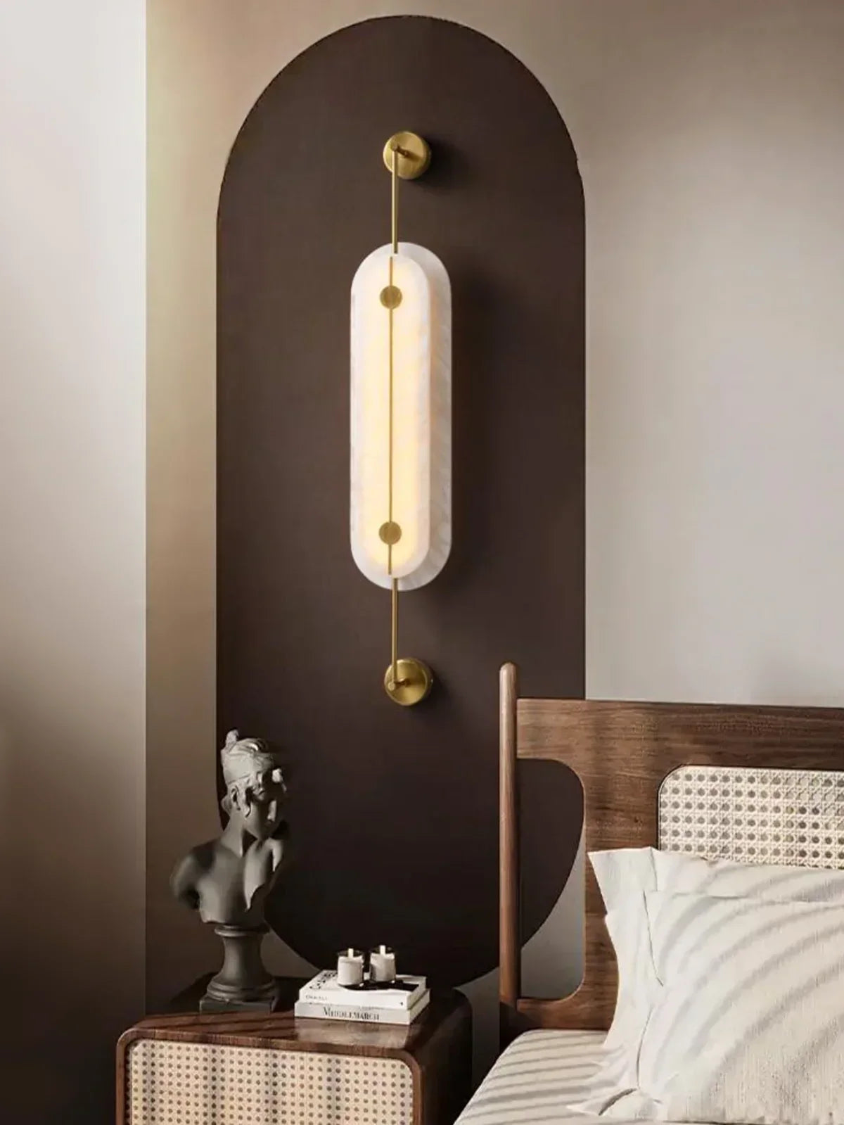 Alabaster Solvane Slender Oval Wall Sconce – Alabaster detail 19