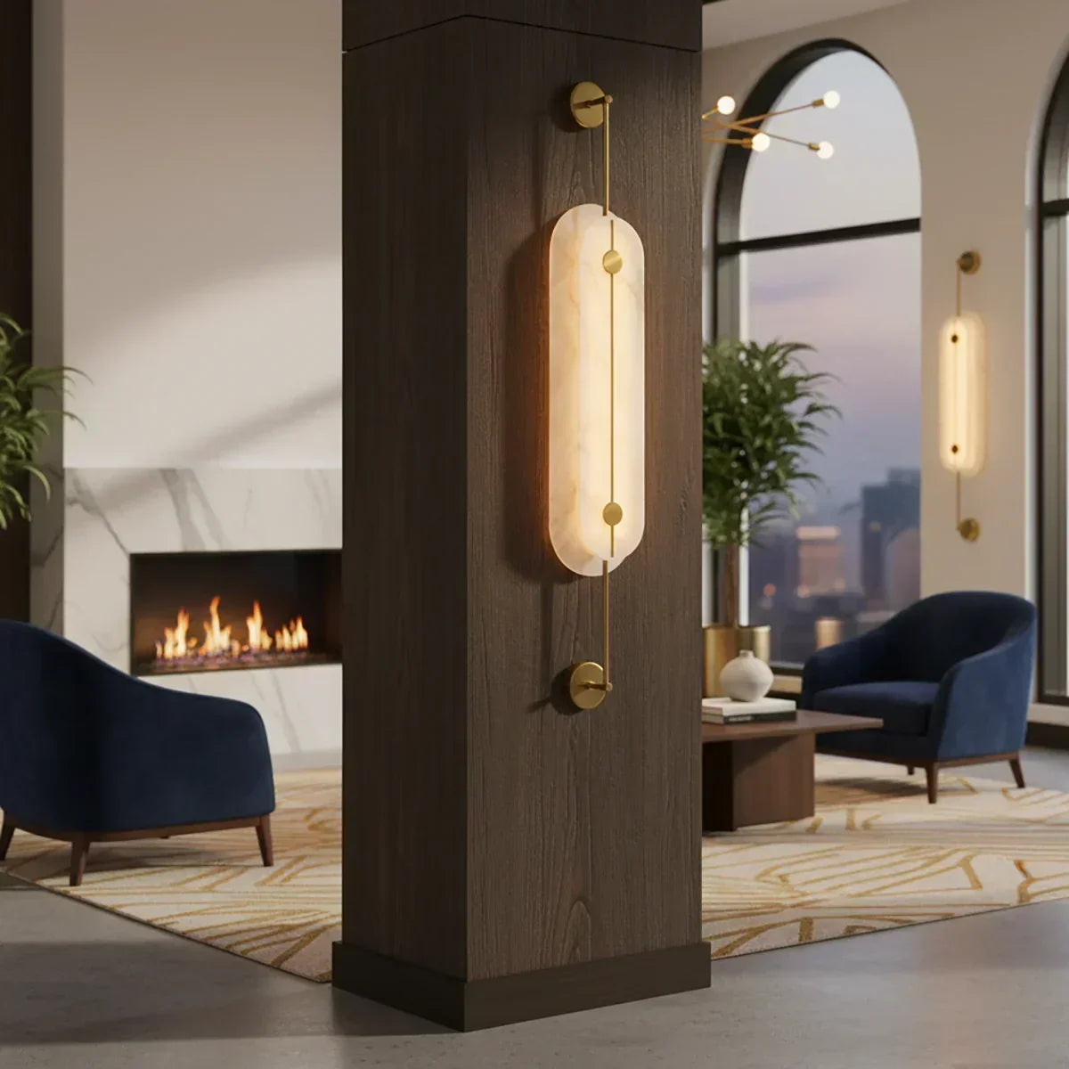 Alabaster Solvane Slender Oval Wall Sconce – Alabaster detail 10