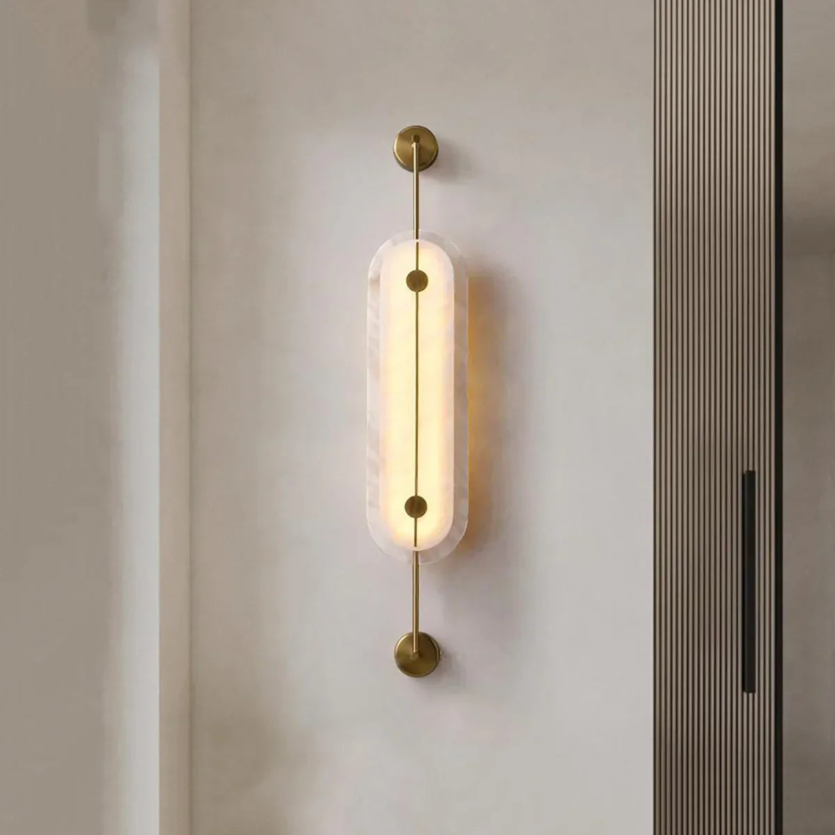 Alabaster Solvane Slender Oval Wall Sconce – Alabaster detail 7