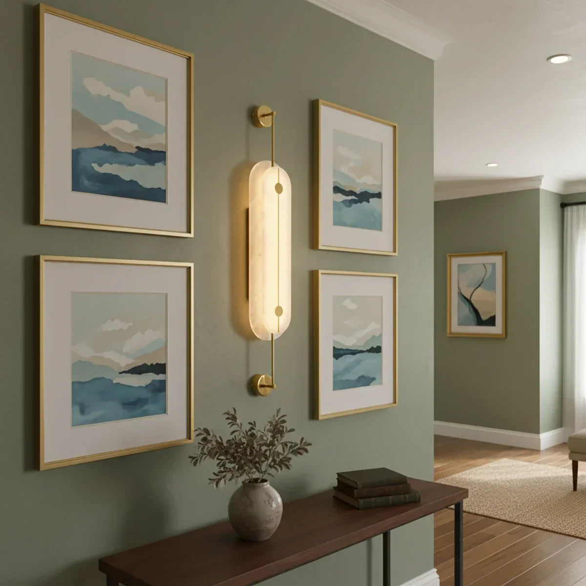 Alabaster Solvane Slender Oval Wall Sconce – Alabaster detail 17
