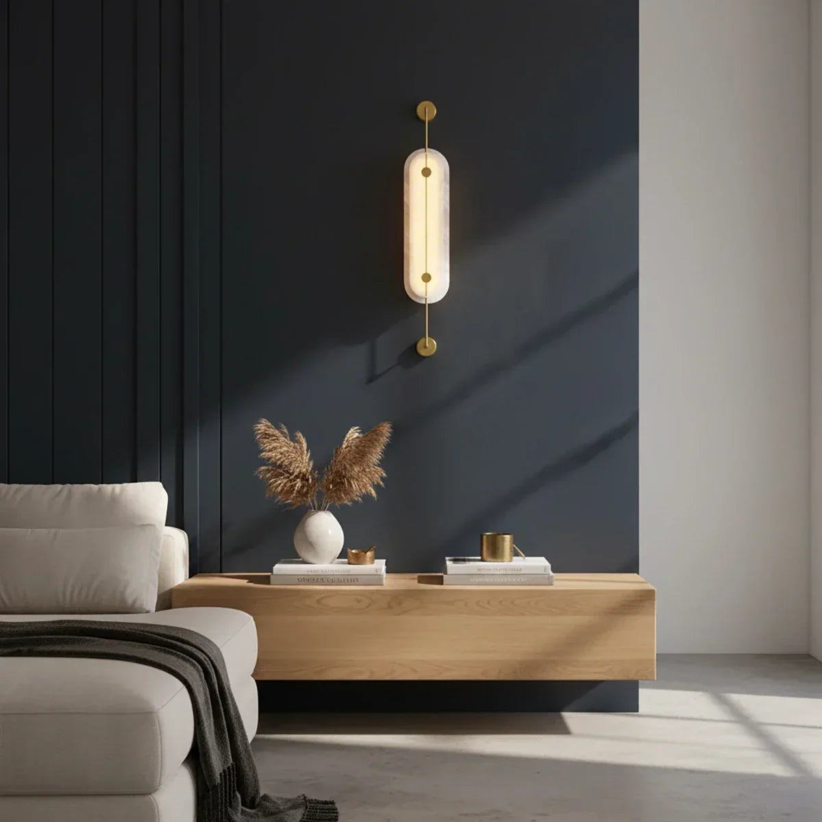 Alabaster Solvane Slender Oval Wall Sconce – Alabaster detail 15