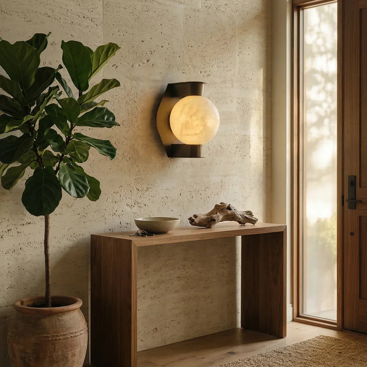 Alabaster Spherical Decorative Art Wall Lamp – Alabaster detail 4