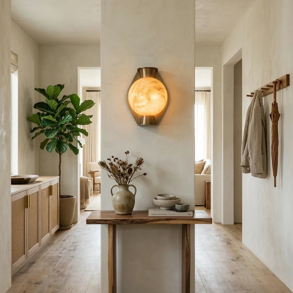 Alabaster Spherical Decorative Art Wall Lamp – Alabaster detail 3