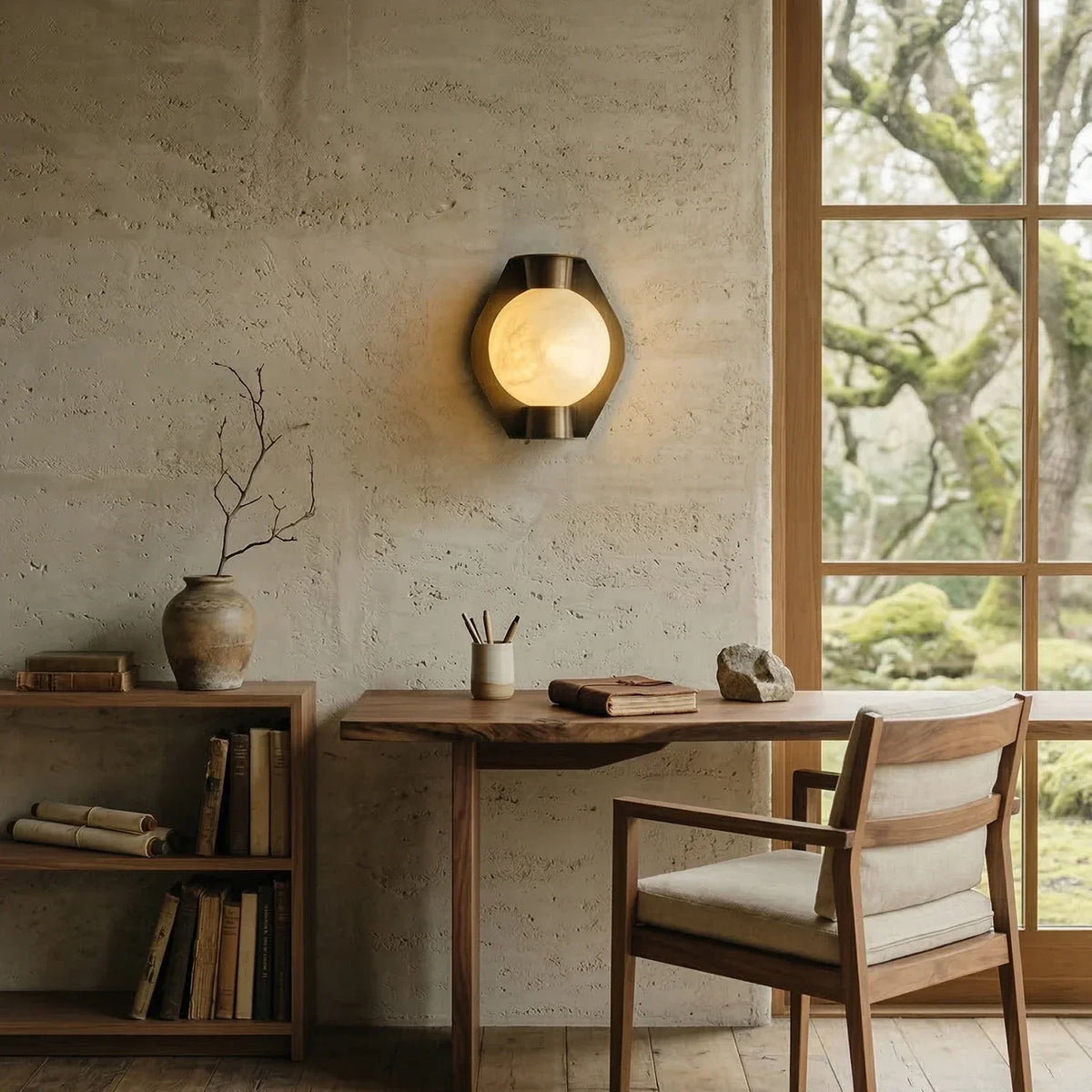 Alabaster Spherical Decorative Art Wall Lamp – Alabaster detail 5