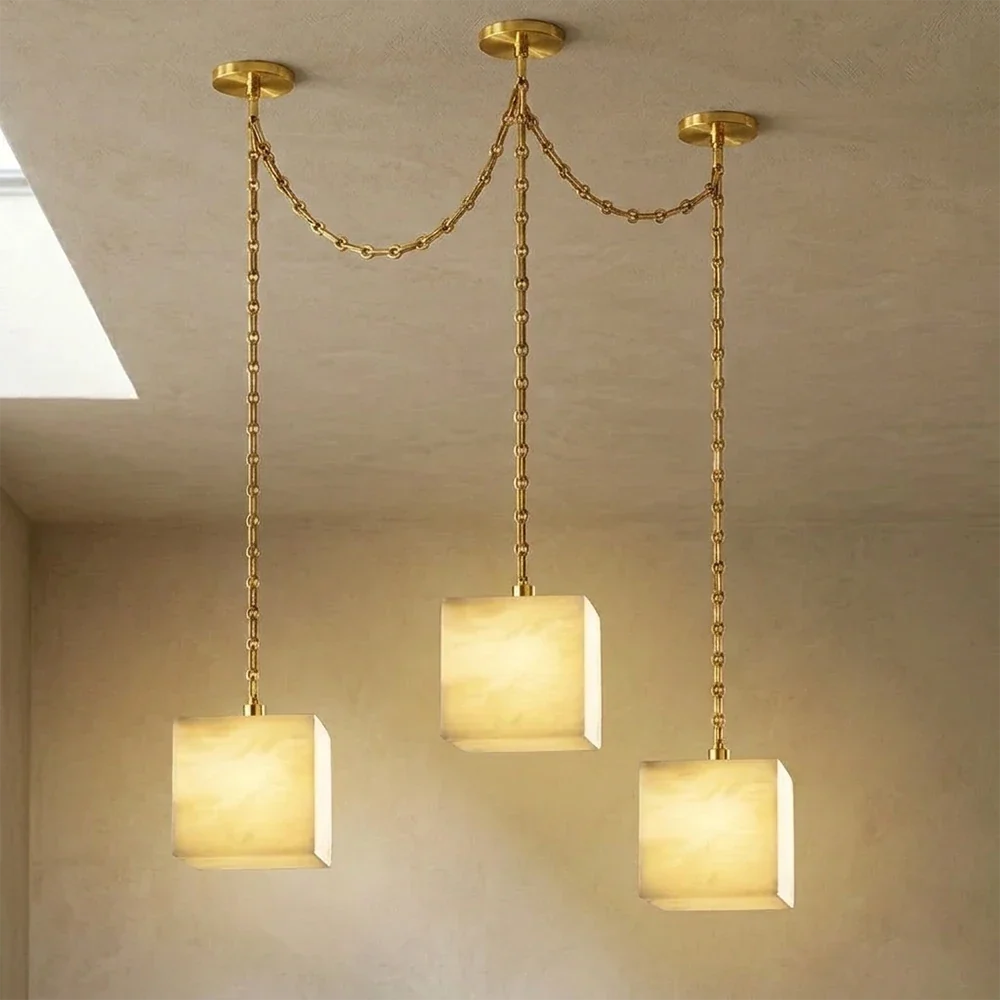 Alabaster Square Chain Chandelier – Alabaster detail 22